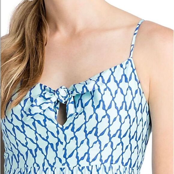 Vineyard Vines Lattice Print Tie Front Maxi Dress Size 10 - Picture 3 of 9